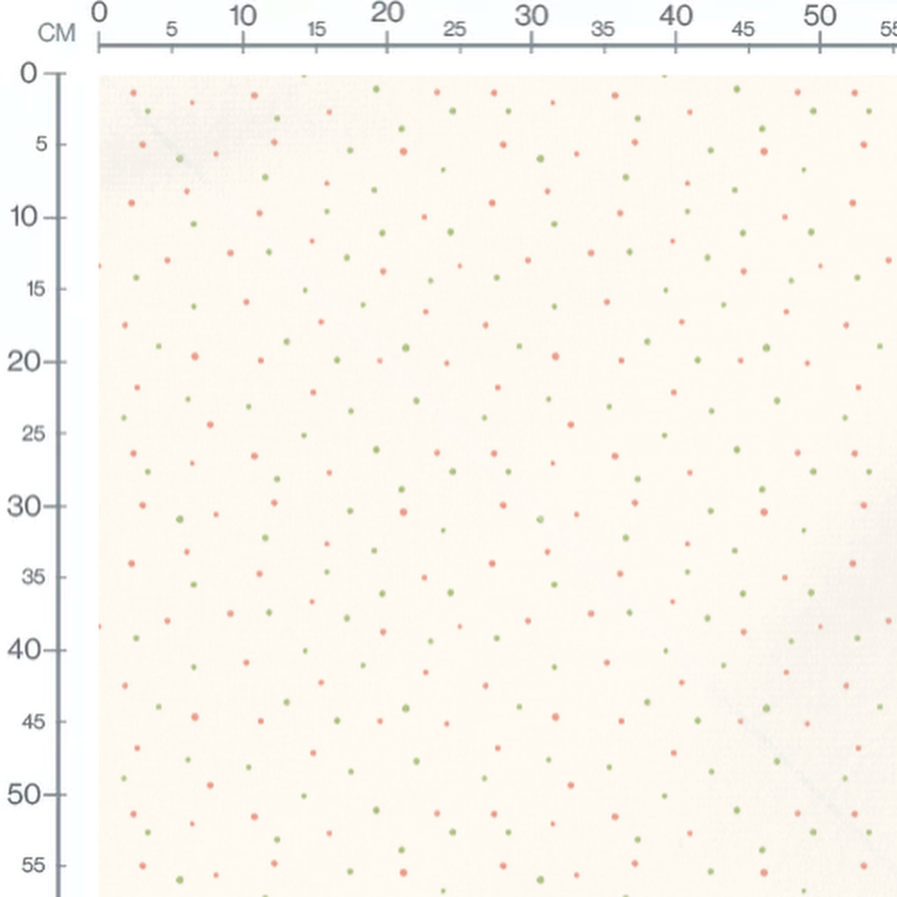 Tissu - Pois verts et rouges