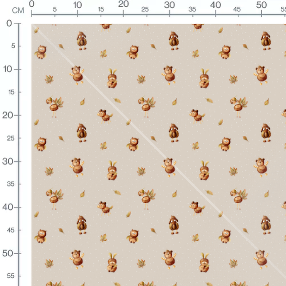 Tissu - Créatures brunes à pois