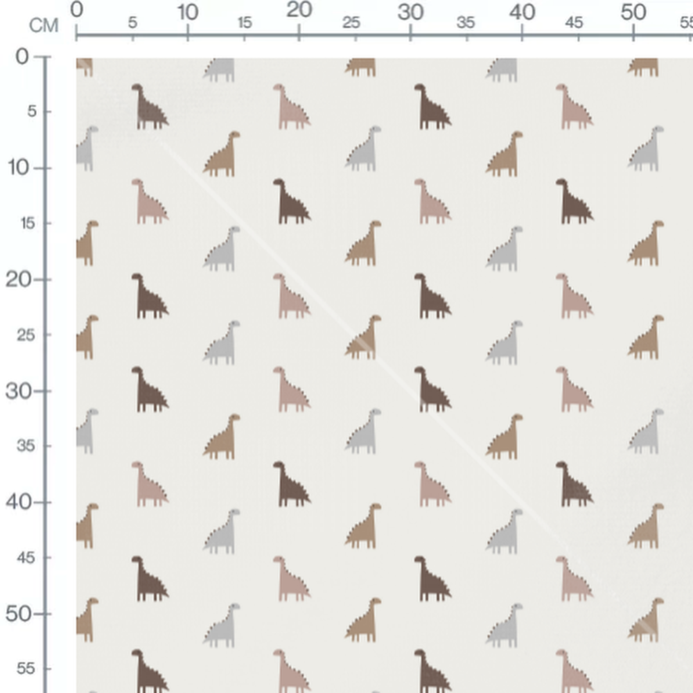 Tissu - Dinosaures pastel sur fond clair
