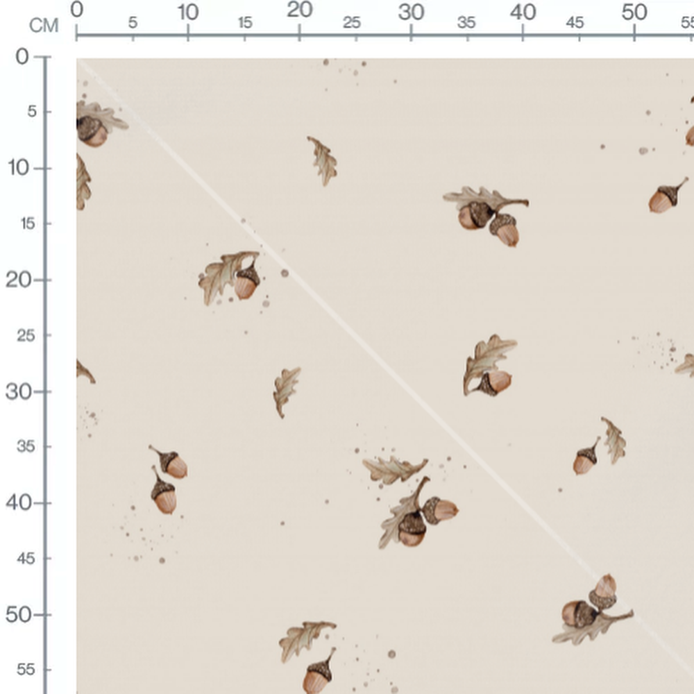 Tissu - Glands et feuilles brunes