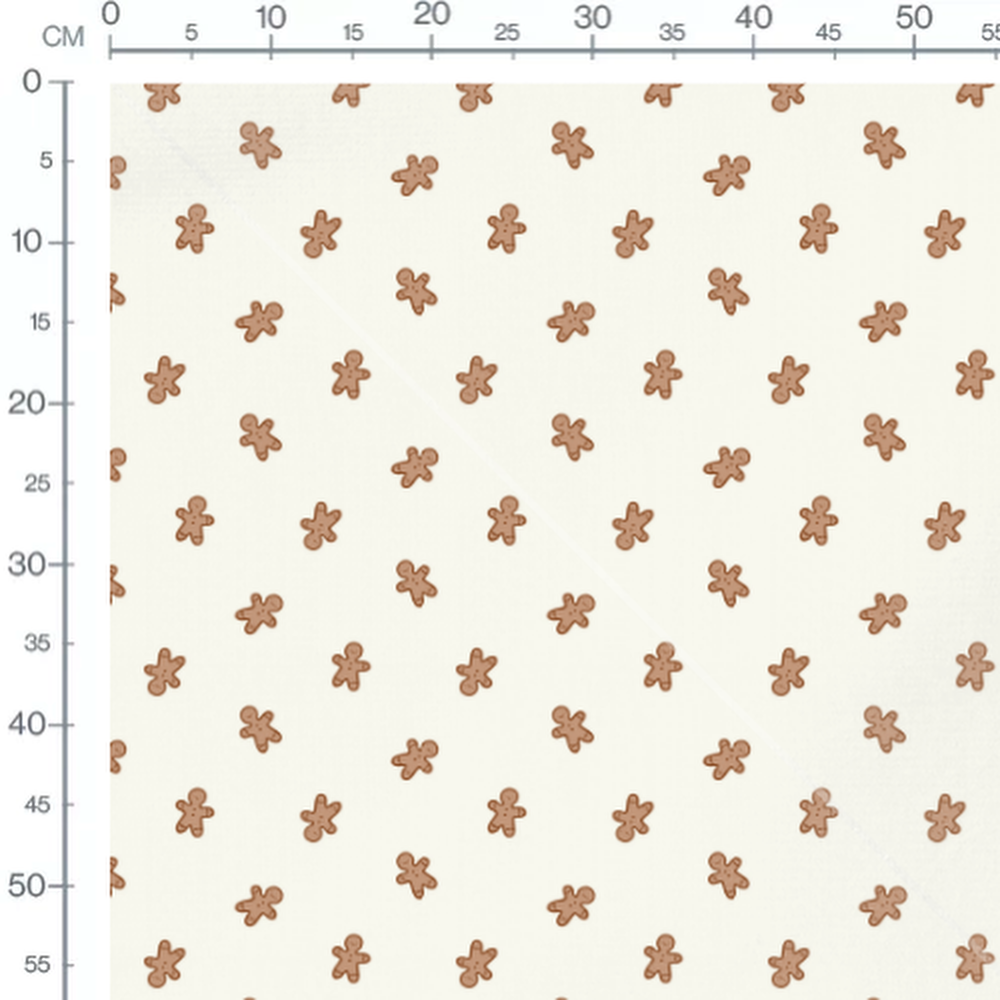 Tissu - Bonhommes pain d'épice crème