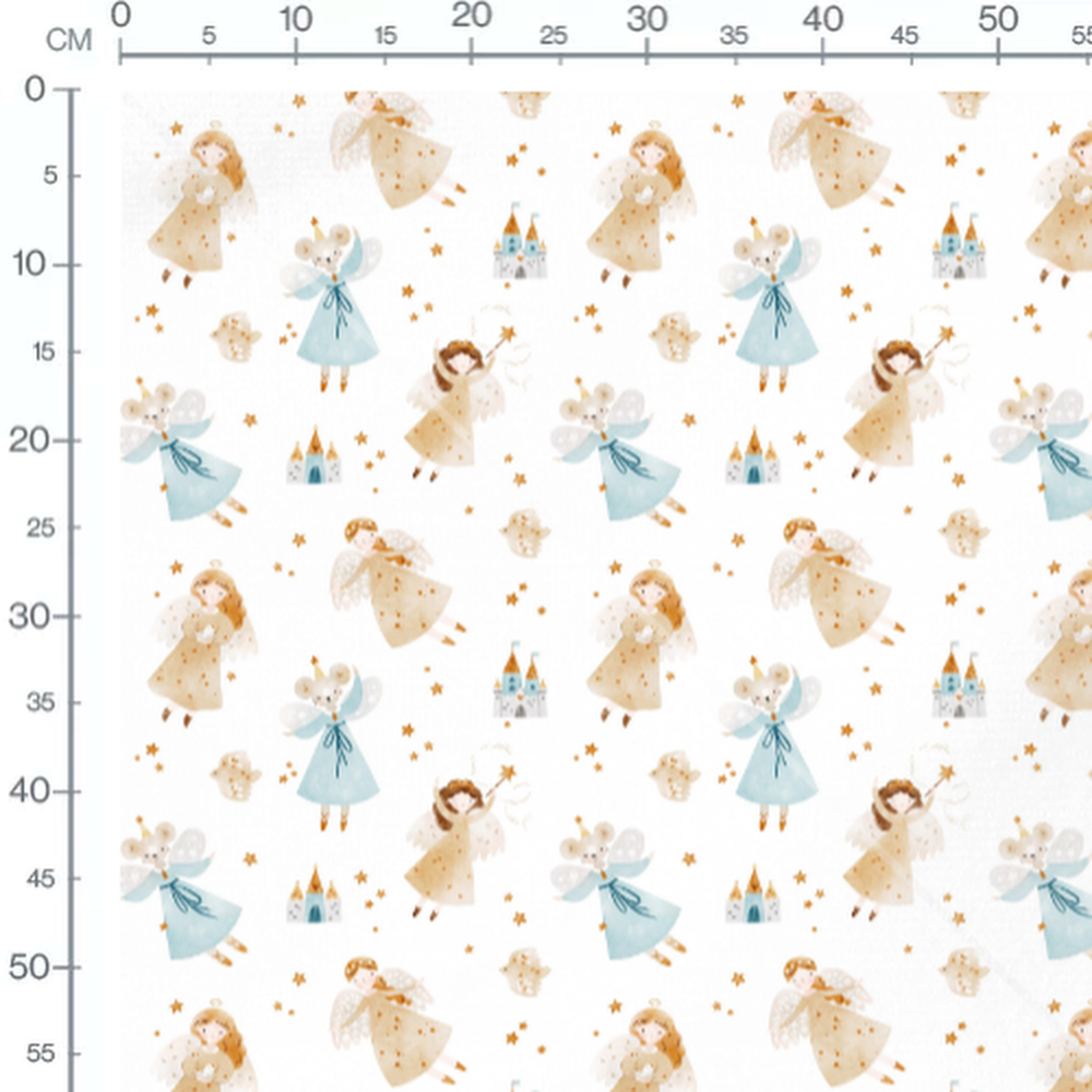 Tissu - Anges et châteaux féeriques