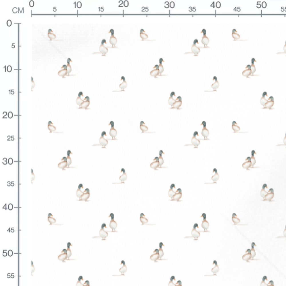 Tissu - Canards gris et marron dispersés