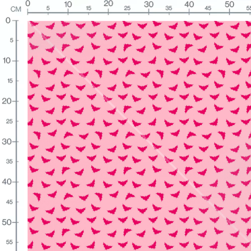 Tissu - Chauves-souris roses sur fond rose