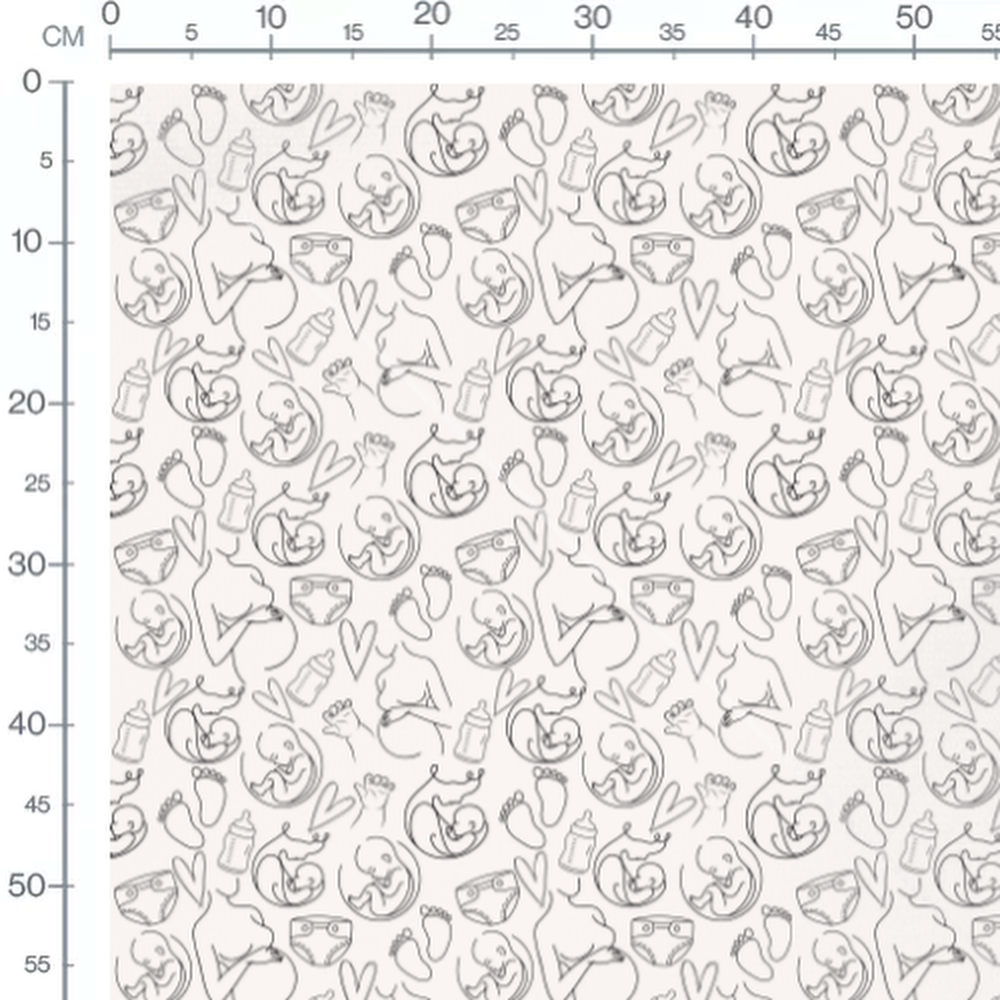 Tissu - Tissu Grossesse Line Art