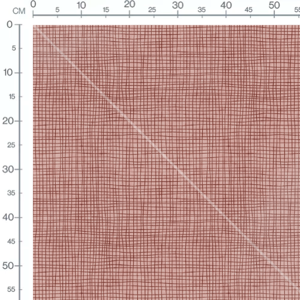 Tissu - Quadrillage rouge sur rose