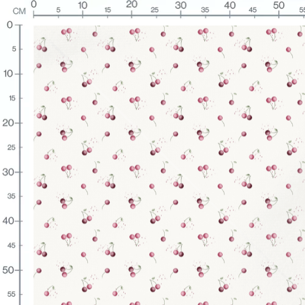 Tissu - Cerises roses et éclaboussures