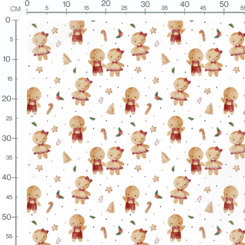 Tissu - Bonhommes pain d'épices joyeux