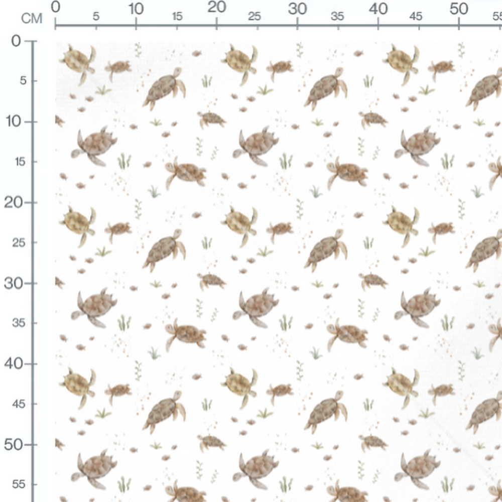 Tissu - Scène marine avec tortues
