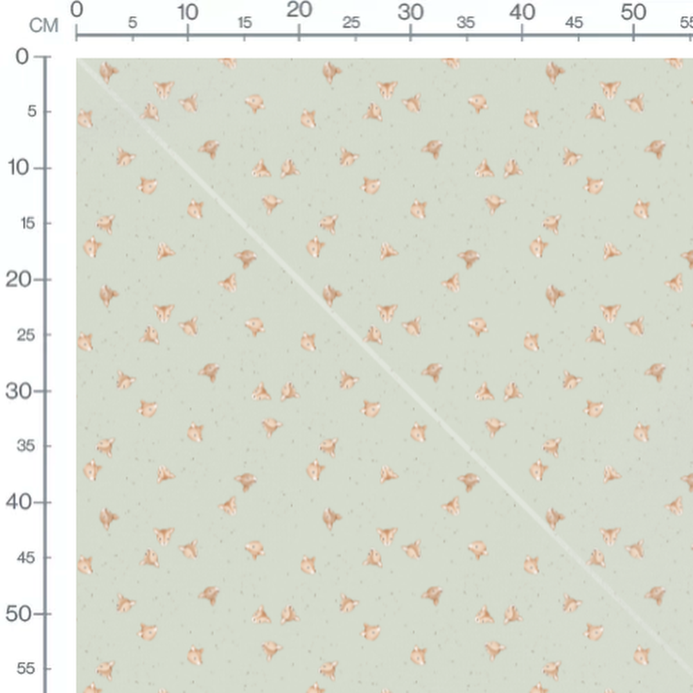 Tissu - Petites têtes de faons