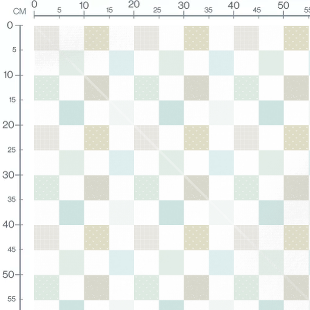 Tissu - Carrés pastel variés