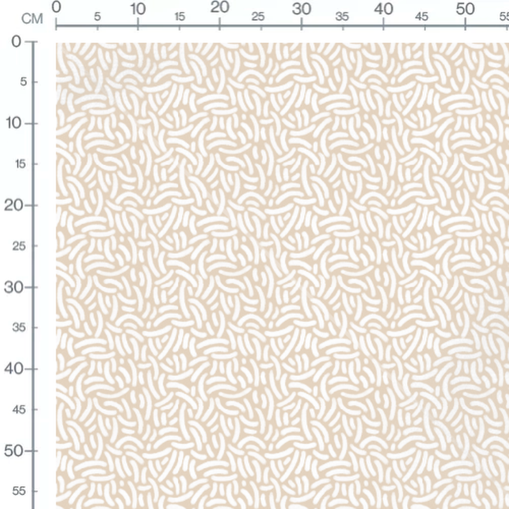 Tissu - Formes blanches sur beige