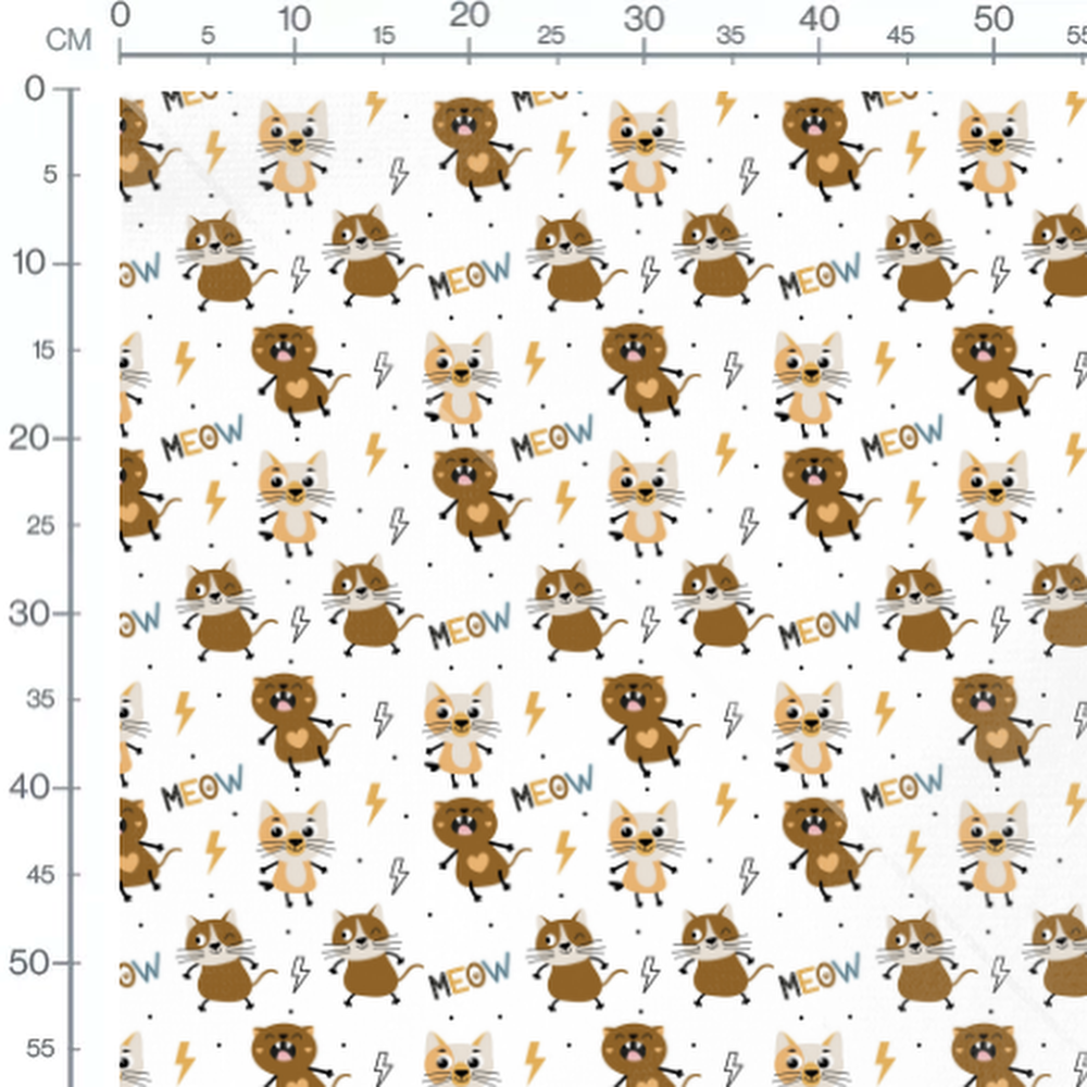 Tissu - Visages d'animaux en noir et blanc