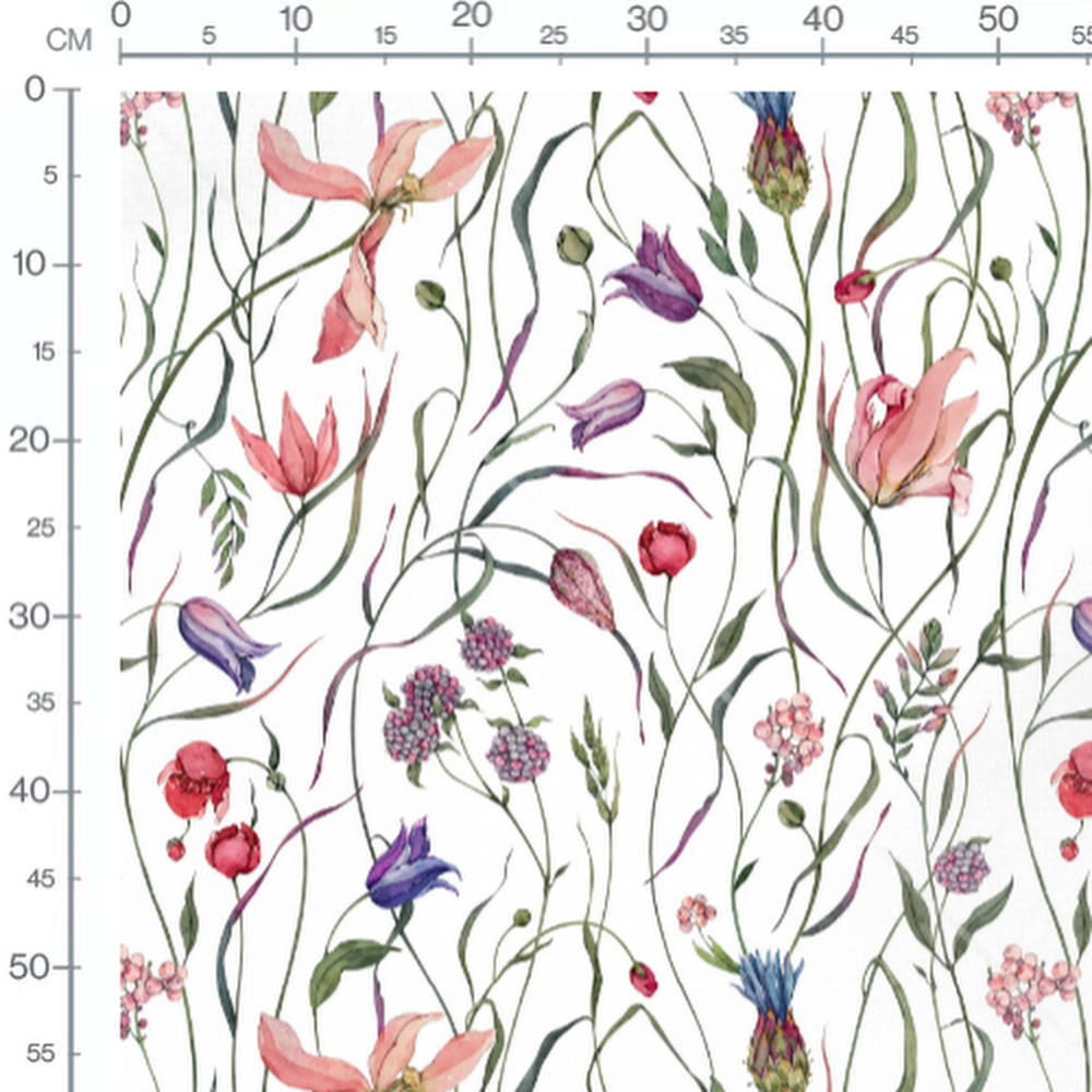 Tissu - Fleurs variées en pastel