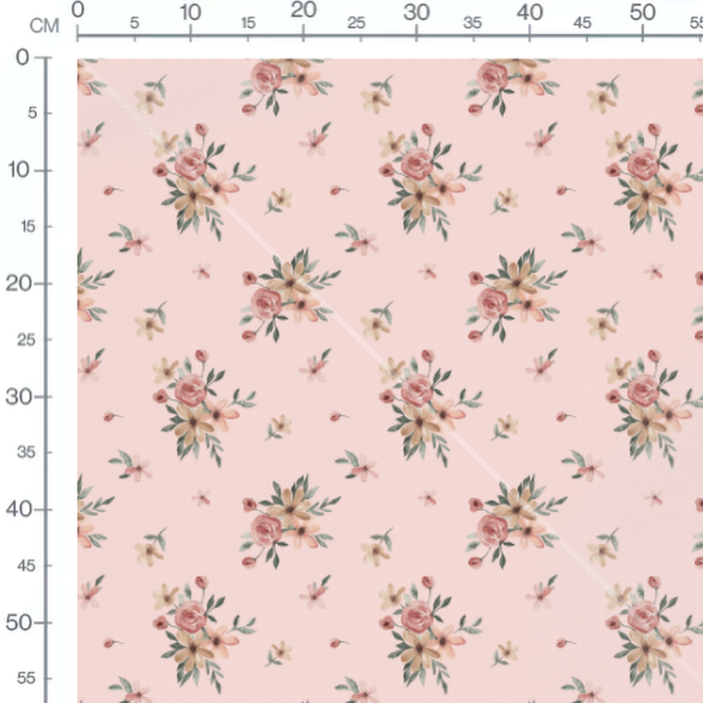 Tissu - Fleurs géométriques pastel