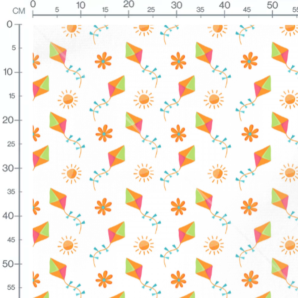 Tissu - Cerfs-volants et soleils colorés