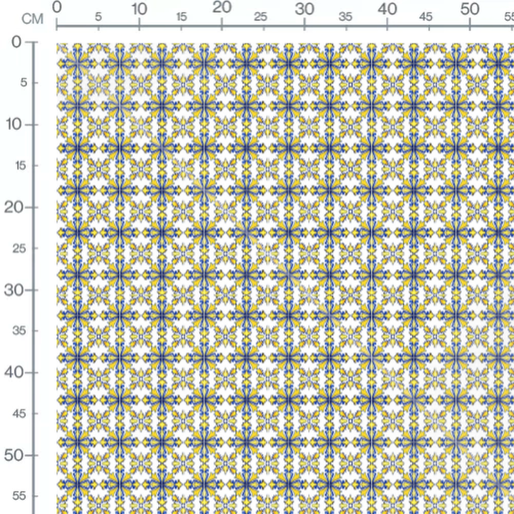 Tissu - Fleurs géométriques vives