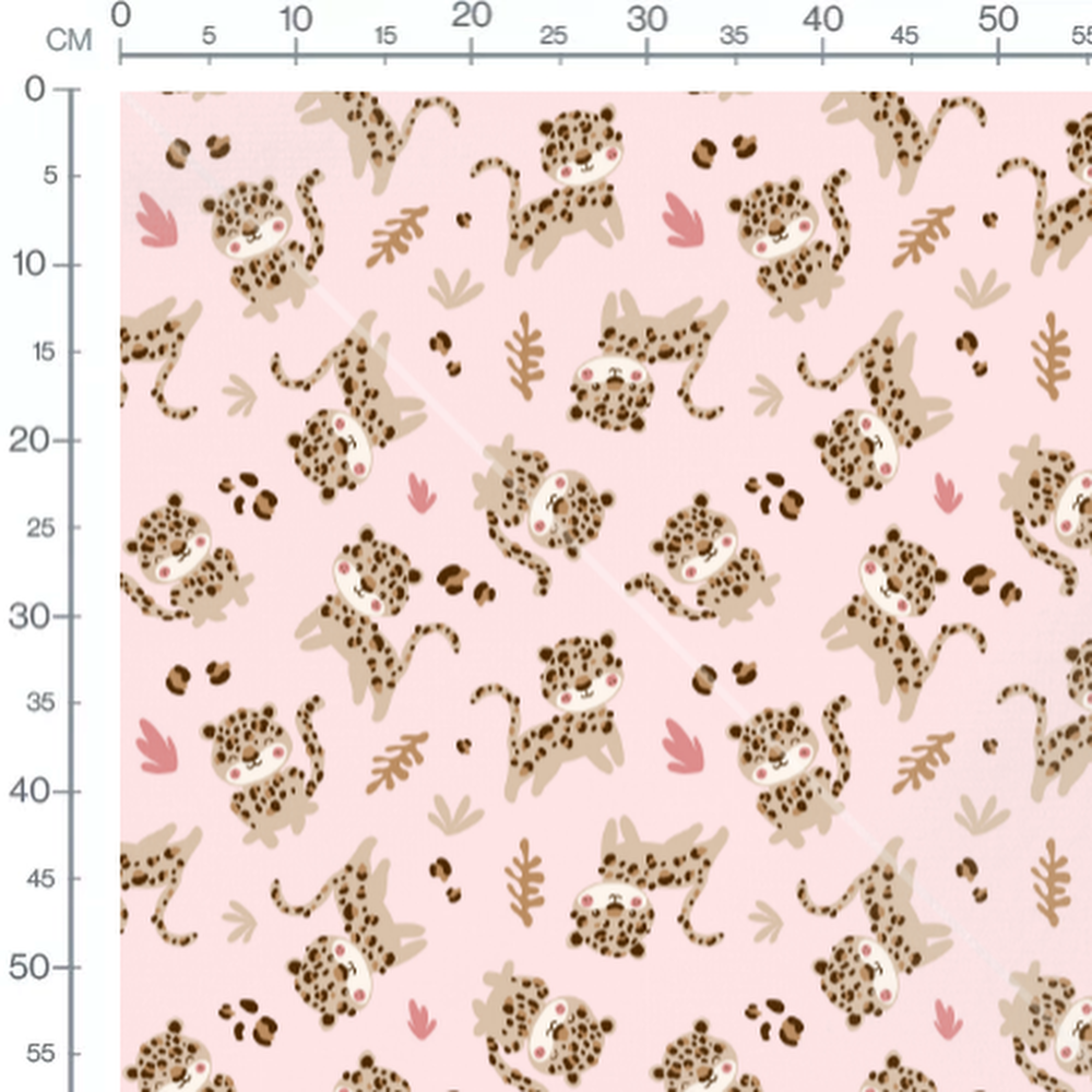 Tissu - Petits léopards sur rose