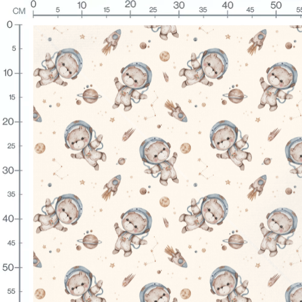 Tissu - Oursons sur fond beige