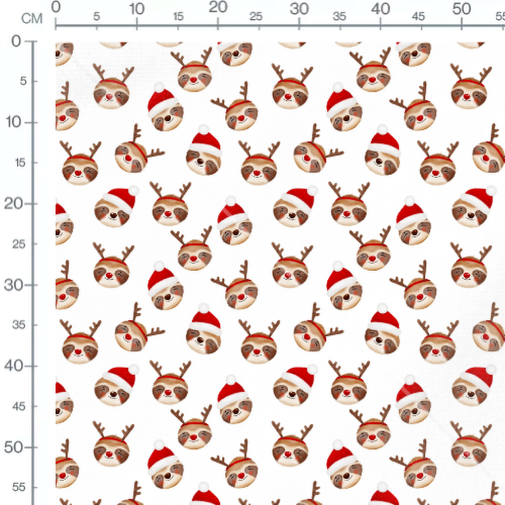 Tissu - Paresseux joyeux en bonnets