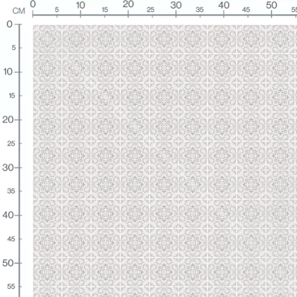 Tissu - Fleurs grises en carrelage