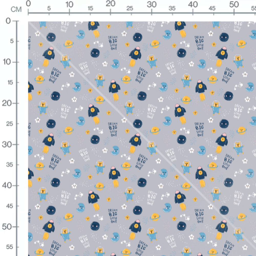 Tissu - Astronautes et planètes colorés