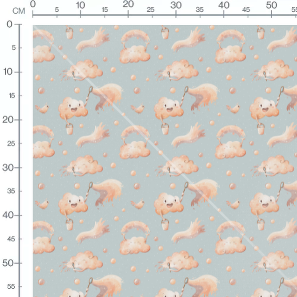 Tissu - Vaches sur fond rose