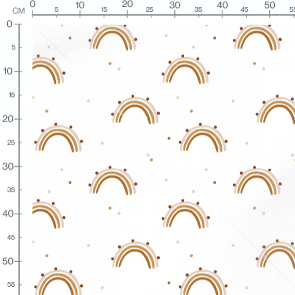 Tissu - Arcs-en-ciel et pois