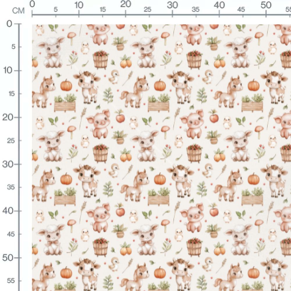 Tissu - Mignons animaux et légumes