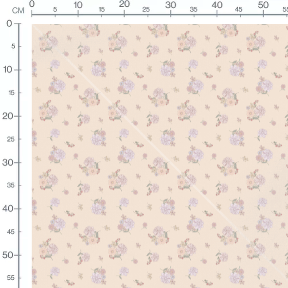 Tissu - Bouquets floraux pastel