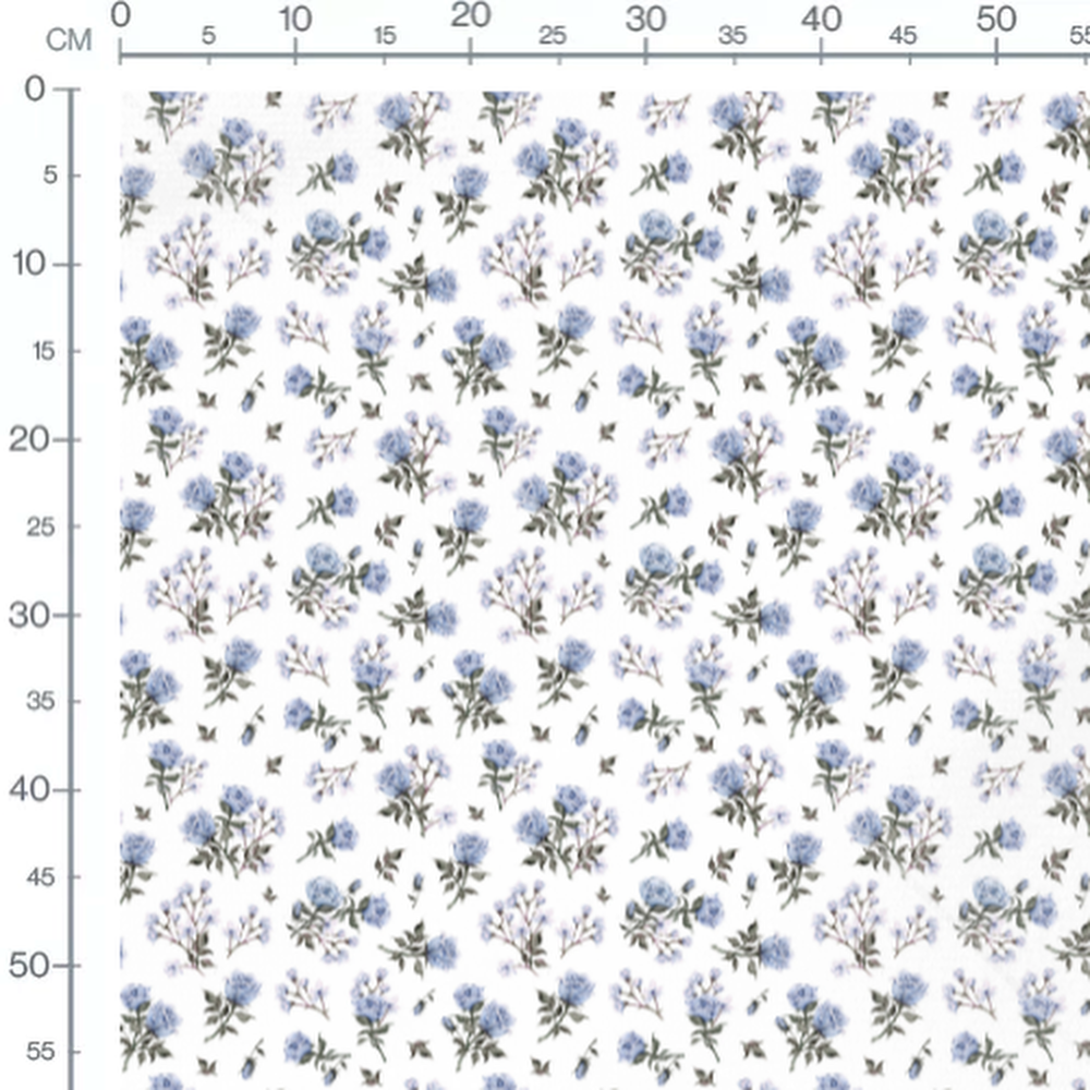 Tissu - Roses douces et fleurs blanches