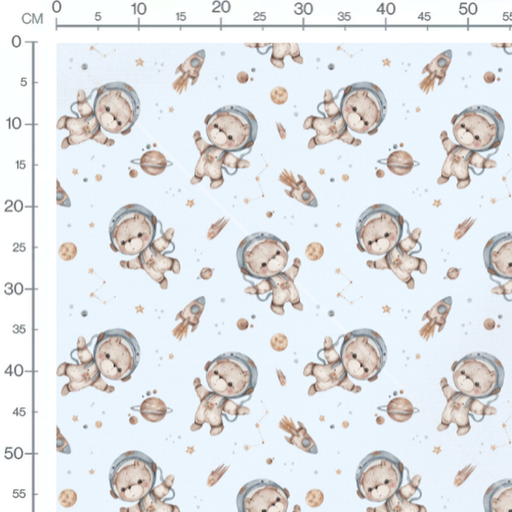 Tissu - Oursons sur bleu clair