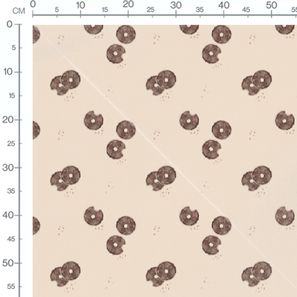 Tissu - Beignets chocolat et miettes