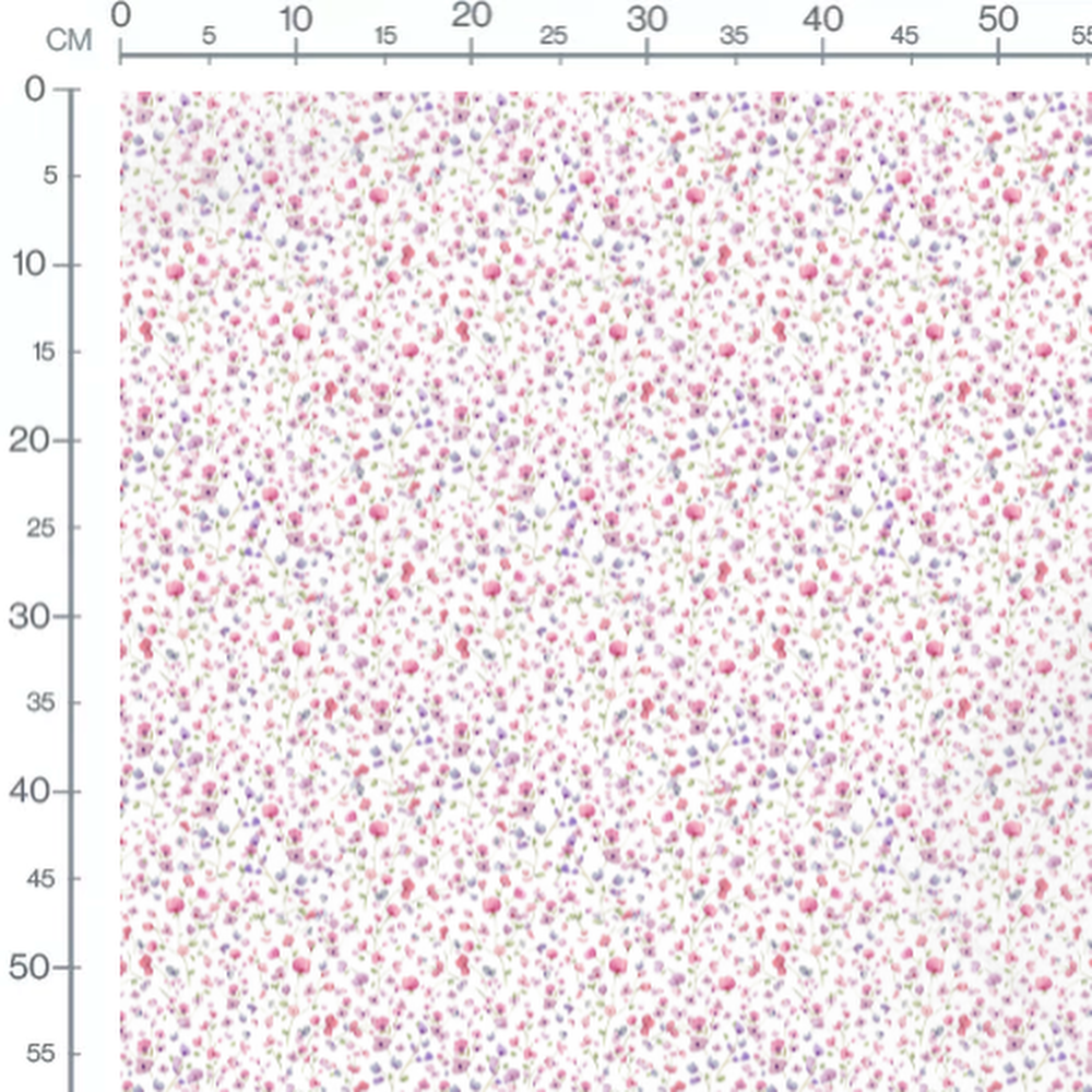 Tissu - Fleurs roses et violettes fraîches