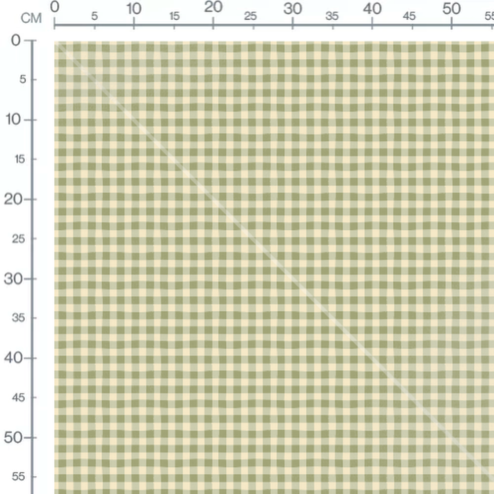 Tissu - Carreaux verts et crème répétitifs