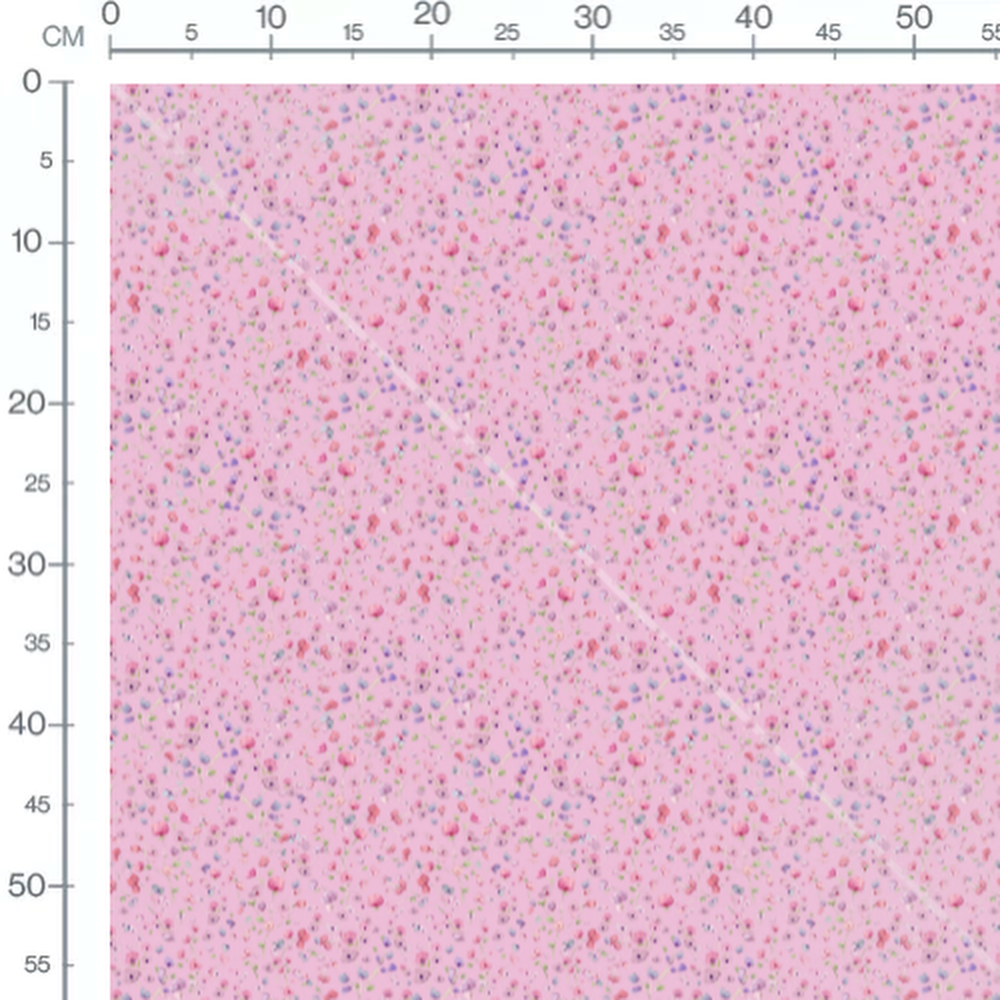 Tissu - Fleurs délicates sur fond rose
