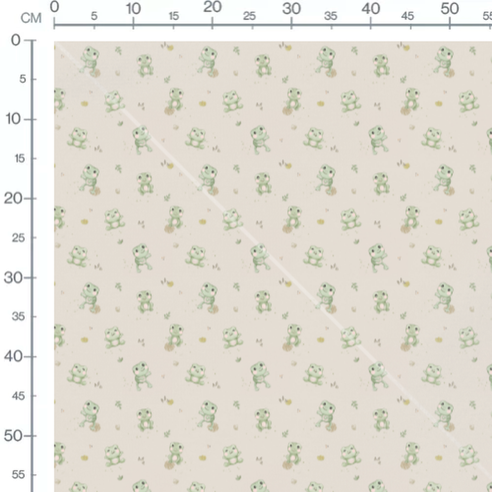 Tissu - Grenouilles joyeuses beige