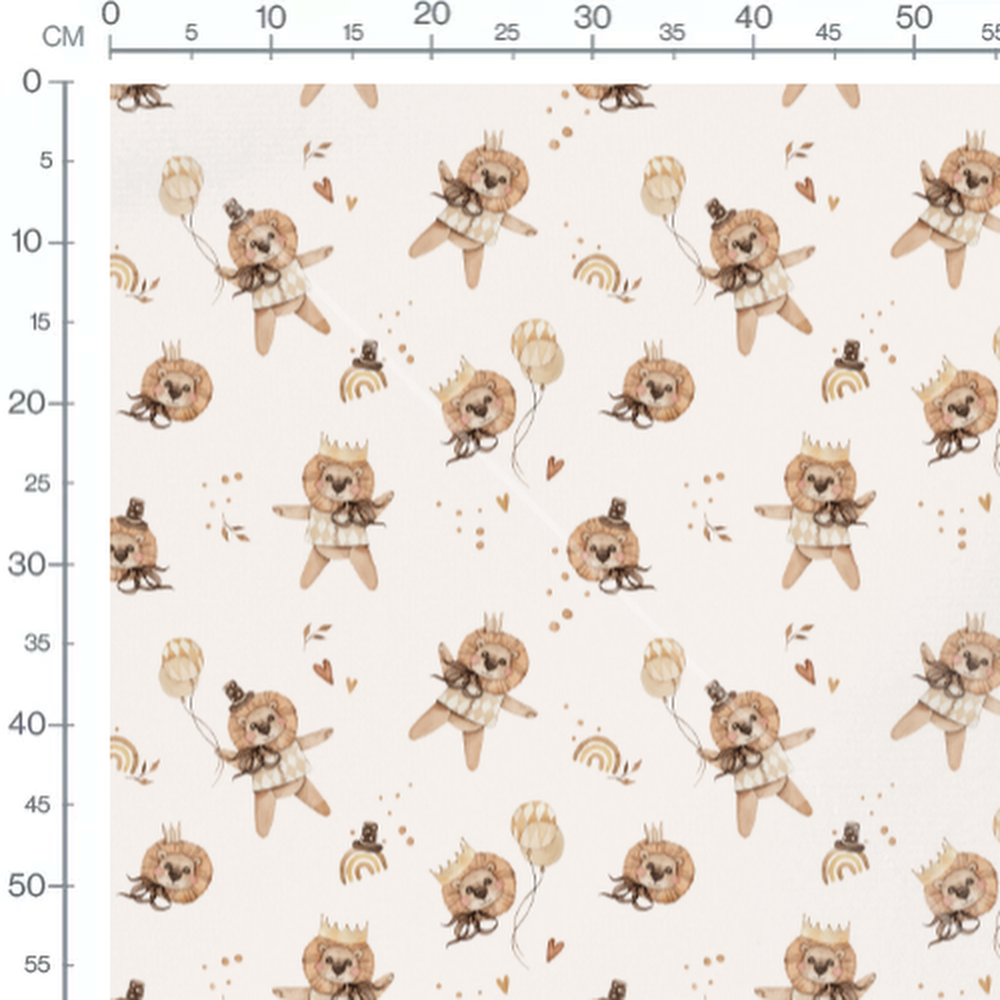 Tissu - Lions en costume et ballons