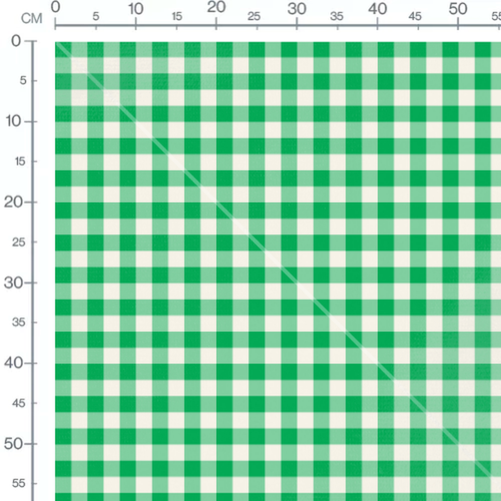 Tissu - Carreaux verts et blancs simples