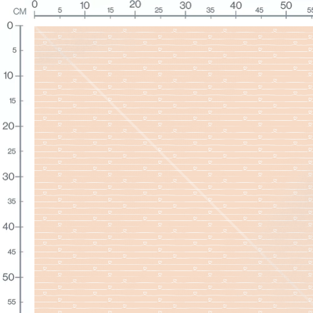 Tissu - Cœurs blancs sur beige doux