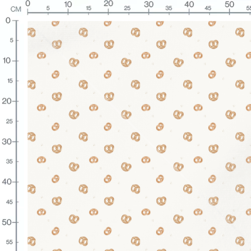 Tissu - Bretzels dorés et touches de sel