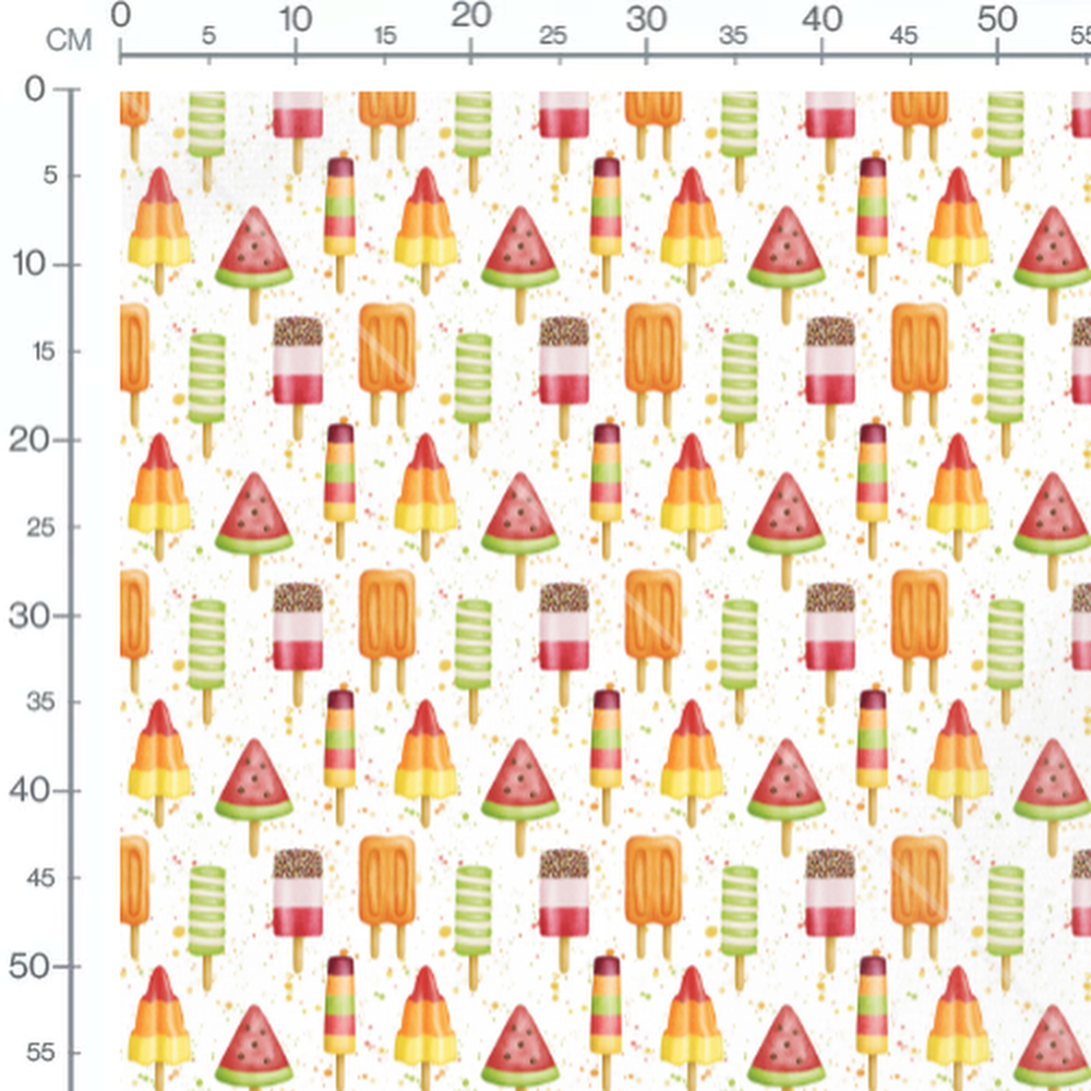 Tissu - Glaces variées et colorées