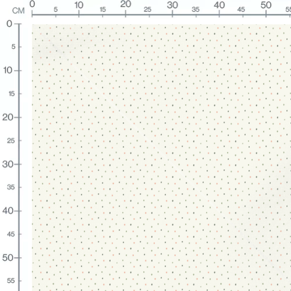 Tissu - Pois verts et roses doux