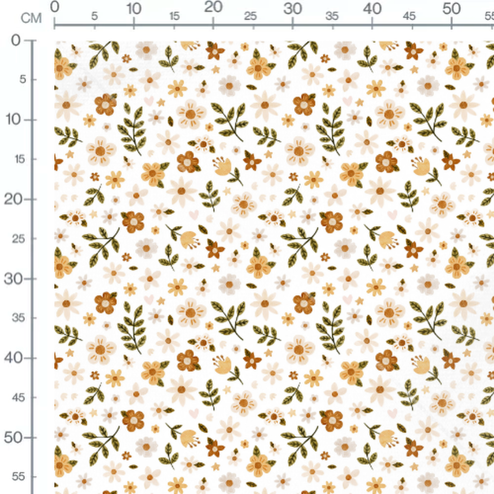 Tissu - Fleurs et feuilles vintage