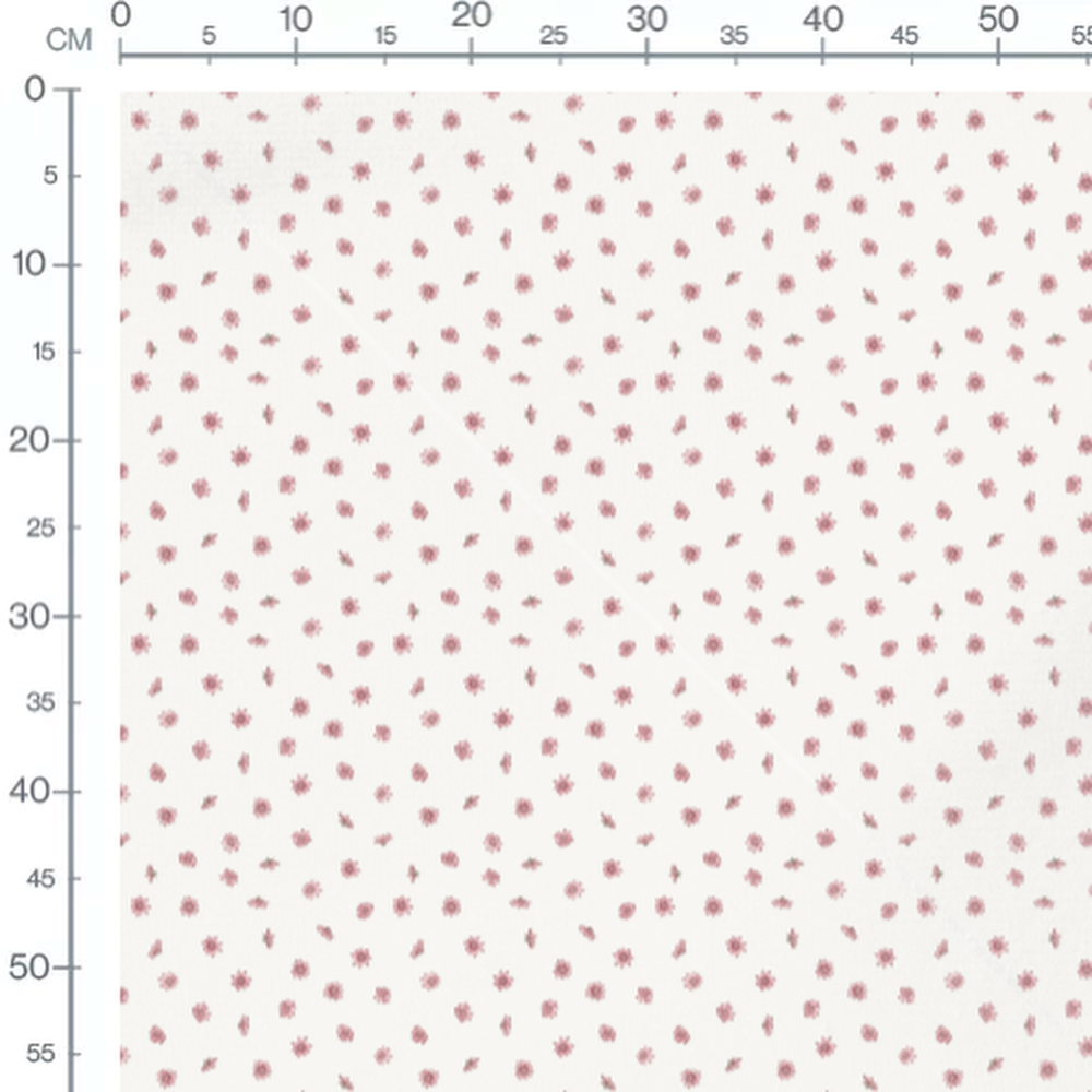 Tissu - Fleurs roses variées sur blanc