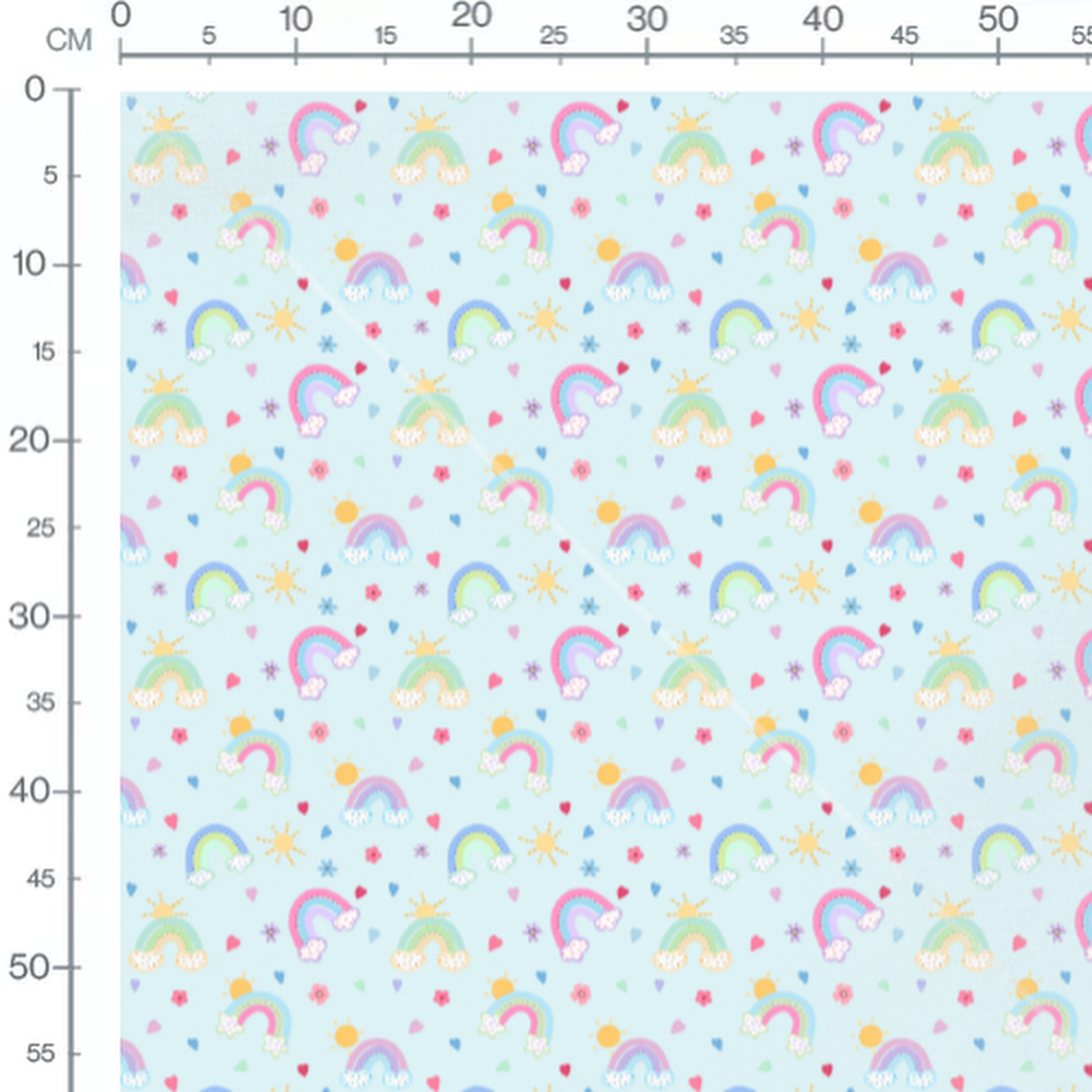 Tissu - Arcs-en-ciel et soleils colorés