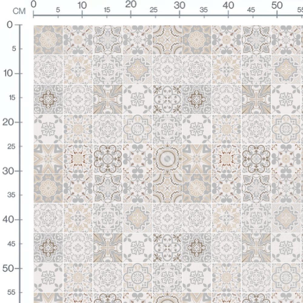 Tissu - Carreaux floraux élégants