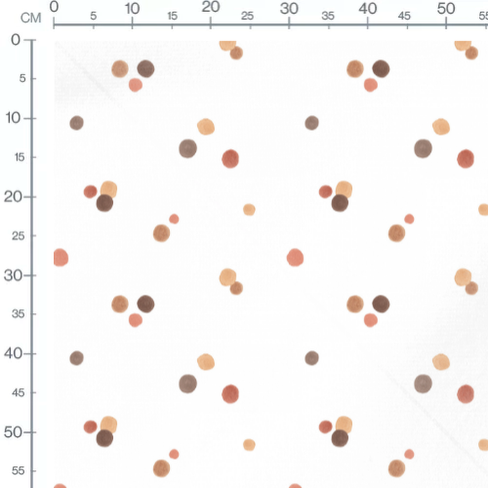 Tissu - Pois variés marron et beige
