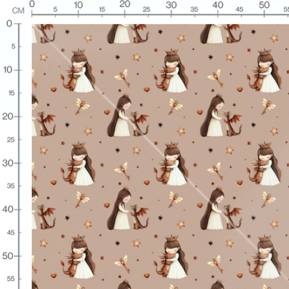 Tissu - Rayures aquarelle beige et brun