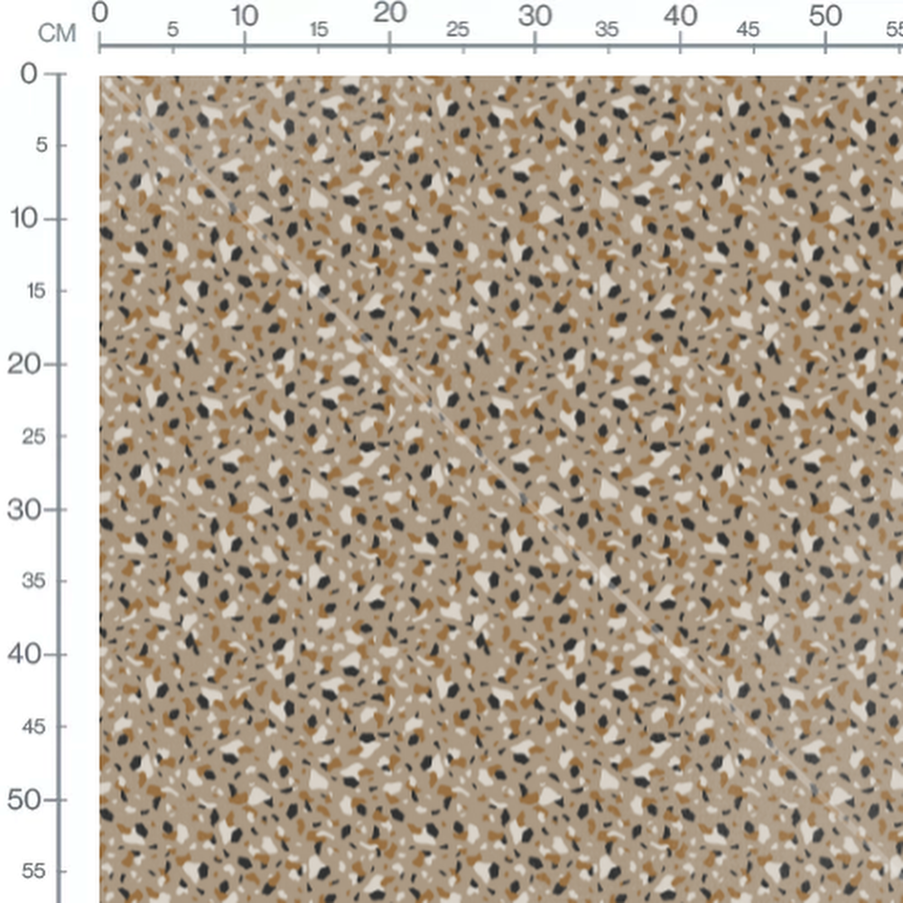 Tissu - Motif terrazzo beige et noir